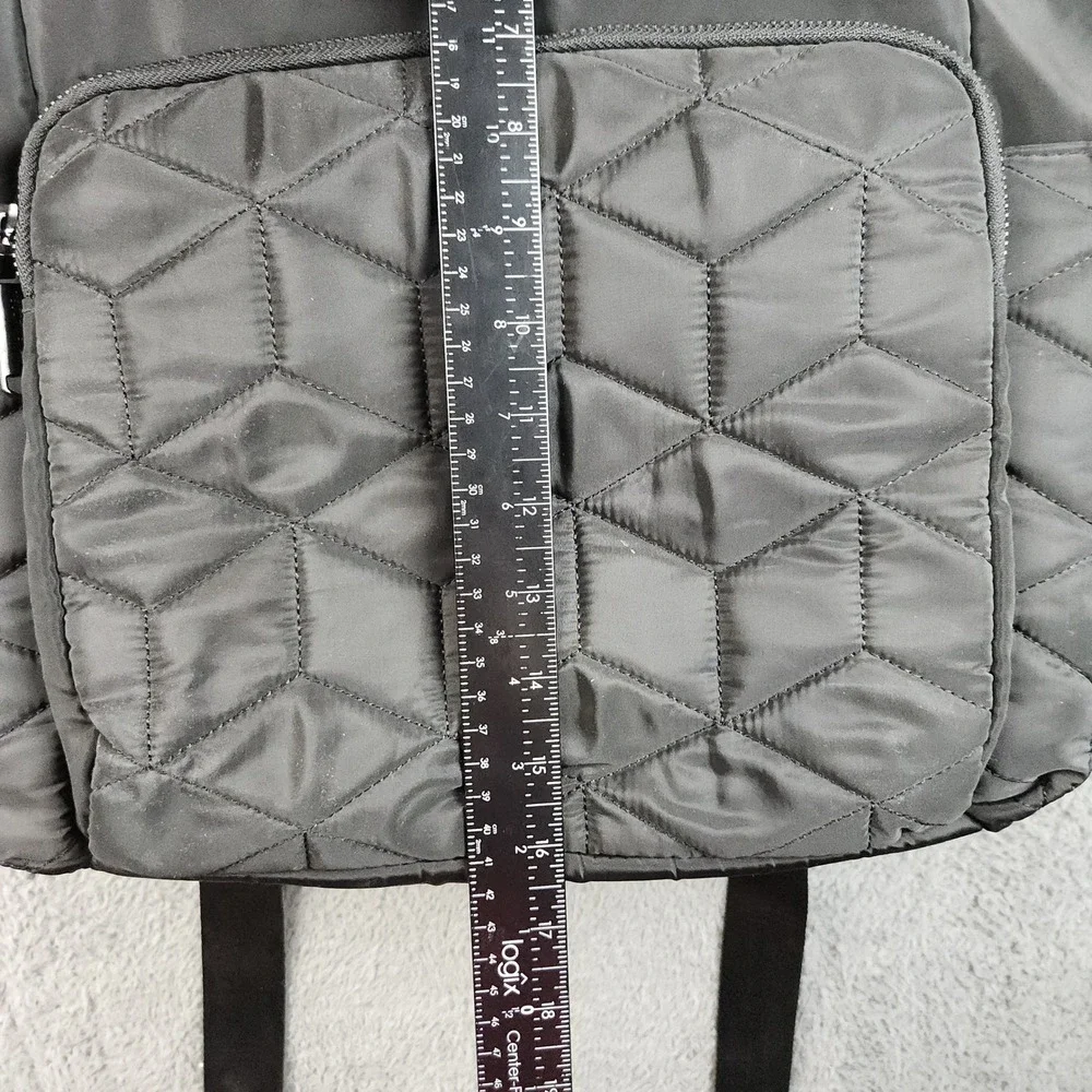 Steve‎ Madden Backpack Large Black Quilted Nylon Travel Bag Diaperbag 16